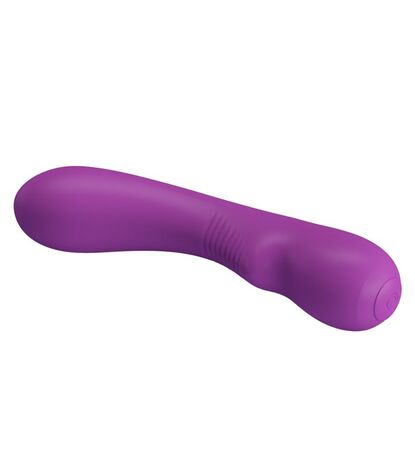 Фиолетовый силиконовый вибратор Elsa - 19 см.